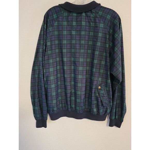 VTG Thomas E Wilson Golf Jacket Pullover Mens L Blue Plaid 1/2 Zip Windbreaker - Picture 2 of 4